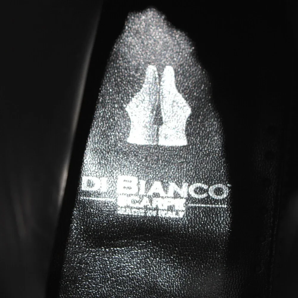 Di Bianco NWB Cortina Lace Up Boots Size 10 US in Black Leather Made in Italy